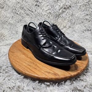 Aldo Mens 9M Ralphie Style Oxford Lace Up Moc Toe Black Leather Dress Shoes